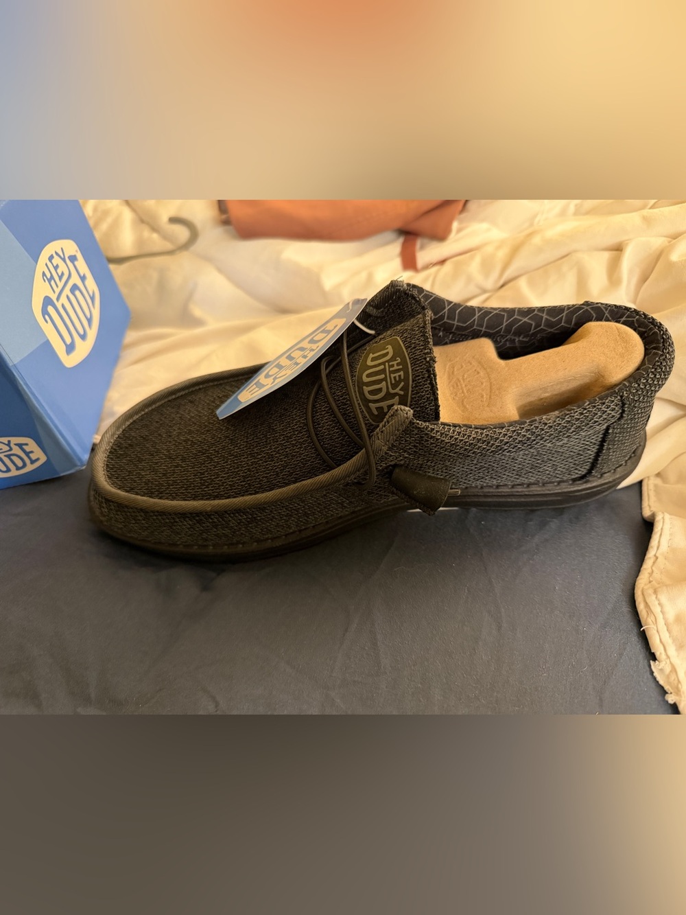 Hey Dude Men's Black Knit Slip-On Loafer